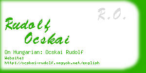 rudolf ocskai business card